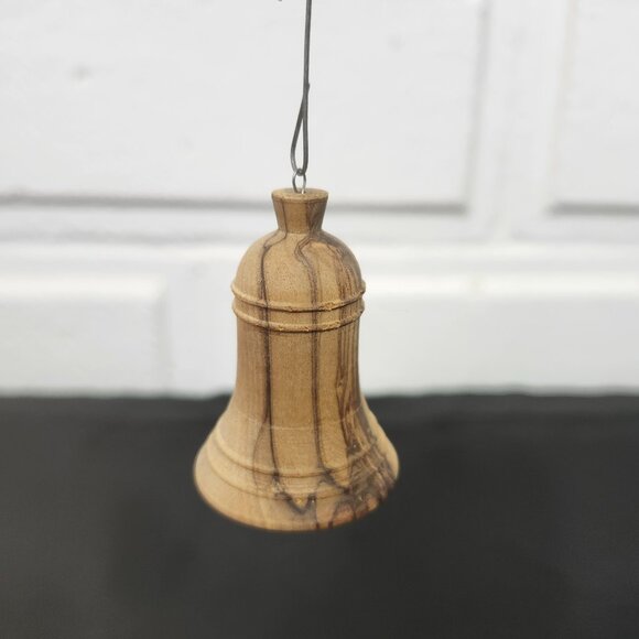 Vintage Holy Land Olive Wood Christmas Bells - Picture 3 of 5